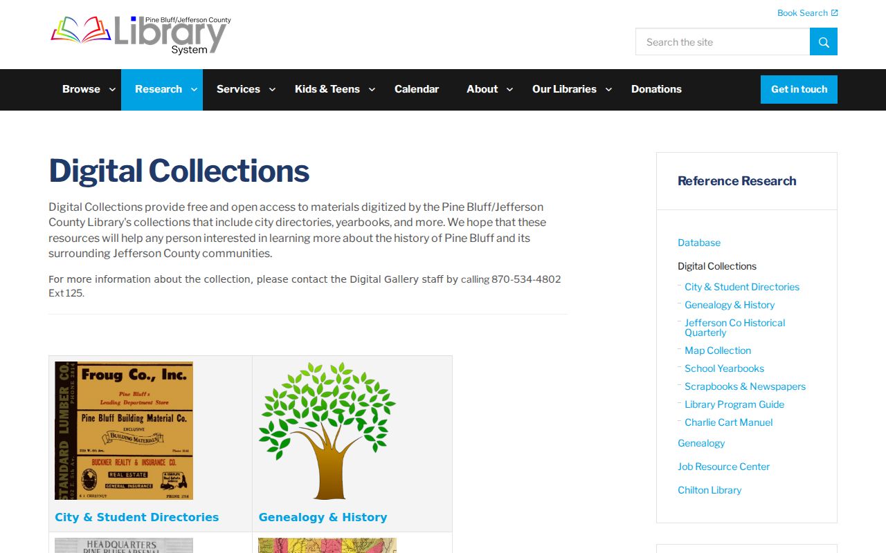 Pine Bluff city directory digital collections at the local library