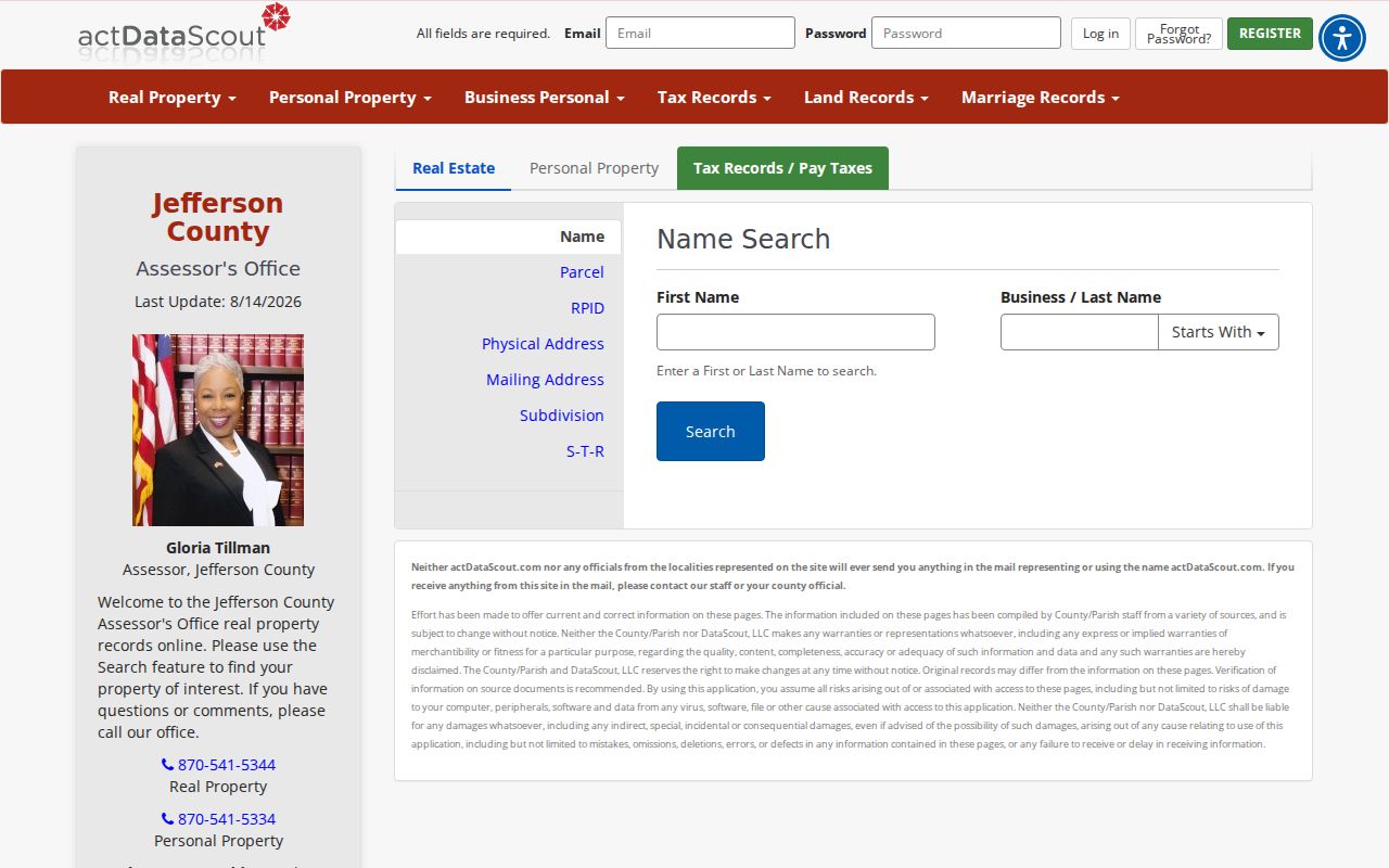 Pine Bluff residents directory Jefferson County property search